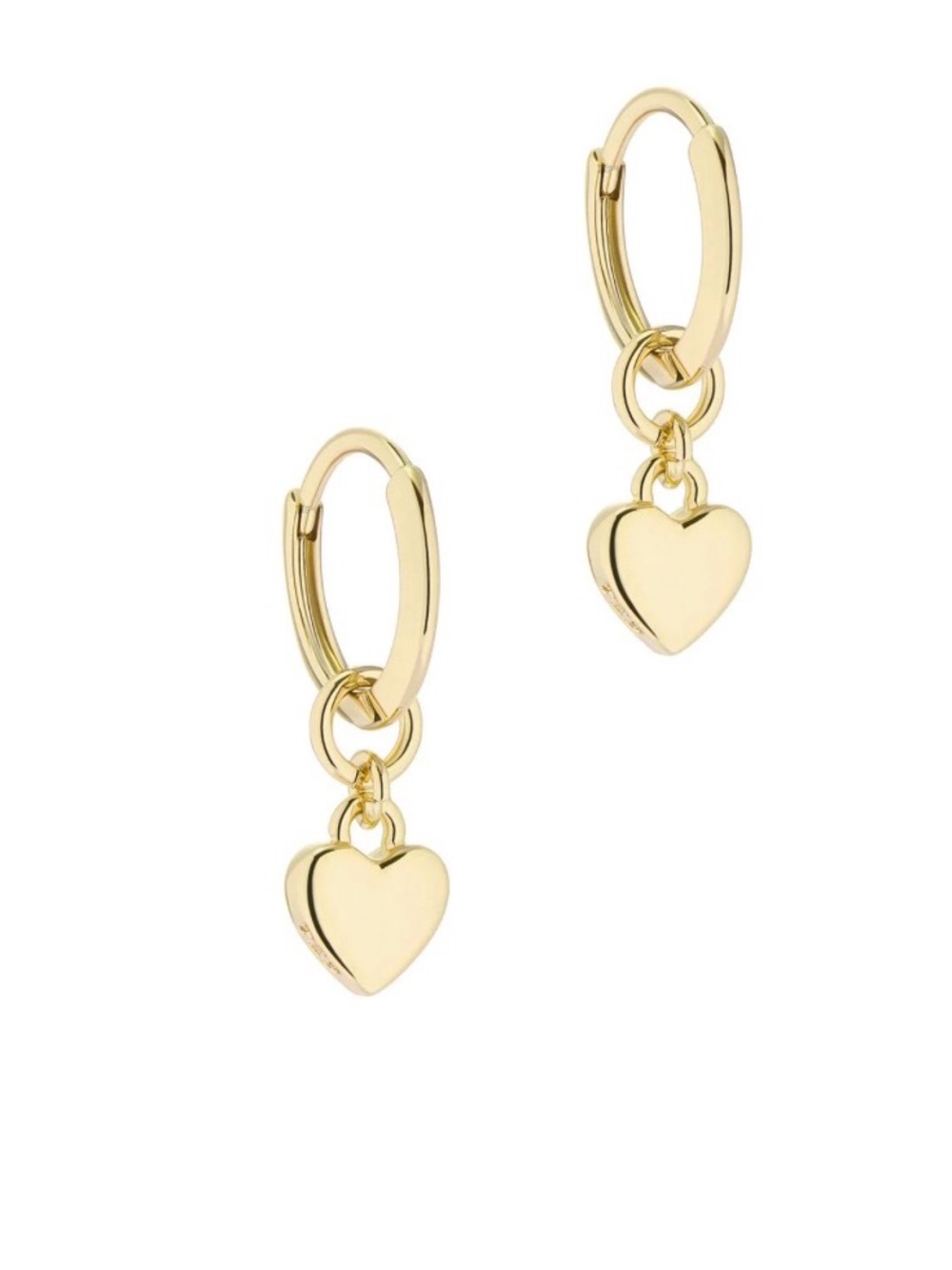 Ted Baker Harrye mini heart pendant hoop gold huggie earring new in box